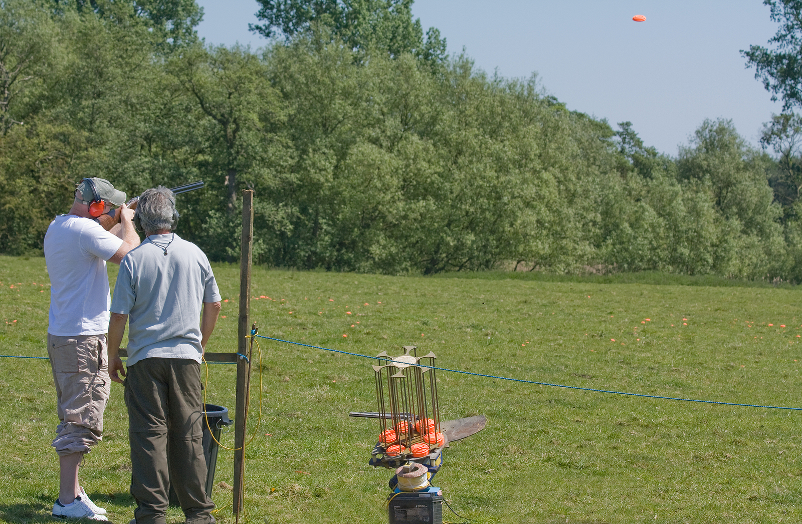 Clay Pigeon Shooting Newcastle - man receiving tuition in shooting clay pigeons